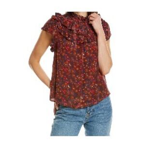 Sea New York Ilana Ikat Ruffle Top L NWT